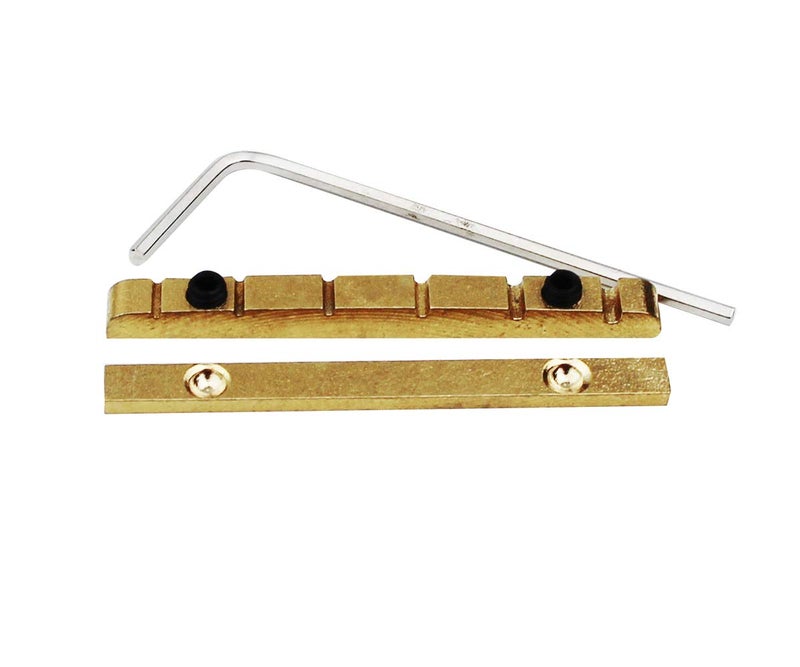 Guyker 42mm Adjustable Guitar Nut - Bell Brass Nut (42 x 3.5mm) Split Regulation Replacement Parts Compatible with Stratocaster Strat ST Style Guitar - Image 1